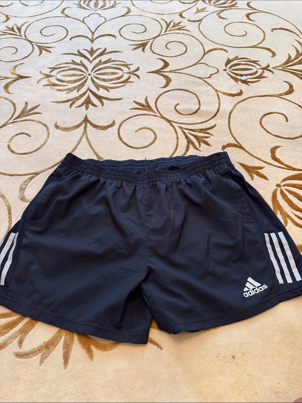 adidas Men's Athletic Shorts Black with White Stripes